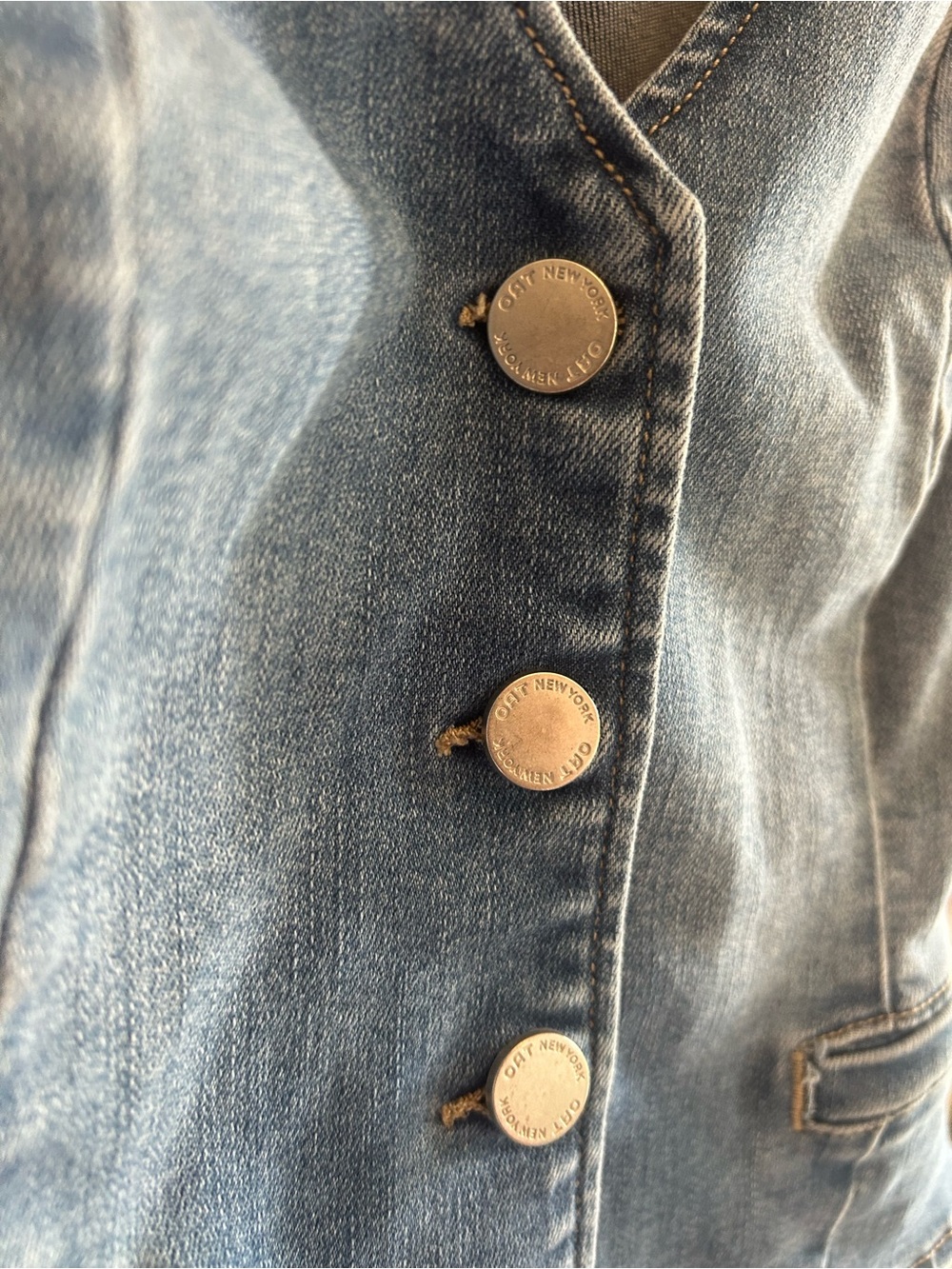 Oat New York Light Blue Denim Vest - Picture 5 of 5